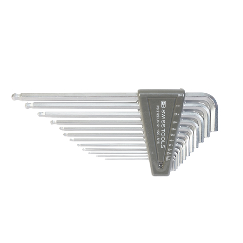 [PB Swiss Tools] — Ball End Hex L-Key Set Long Inch 212.ZLH CN