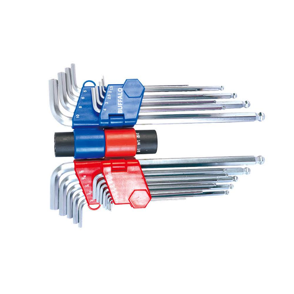 [Seshin Buffalo] — Ball End Hex L-Key Set Extra Long 22pcs SB-EMB22