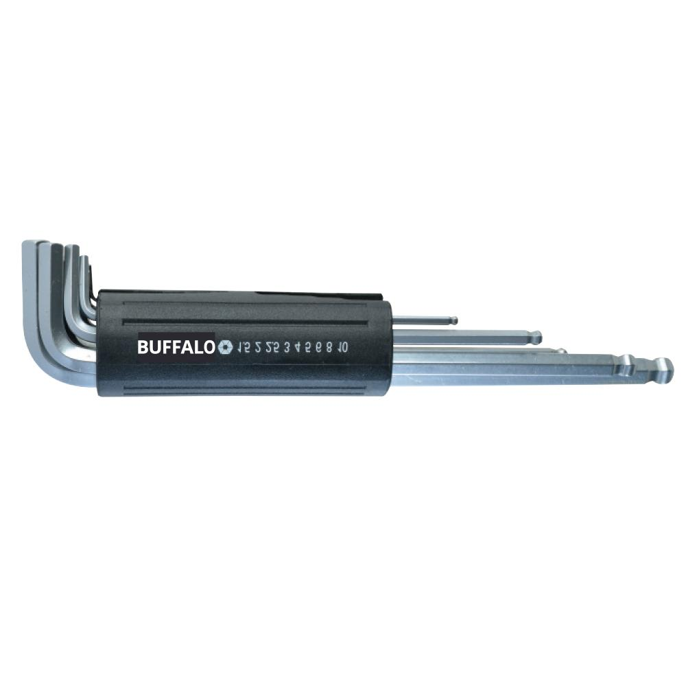 [Seshin Buffalo] — Ball End Hex L-Key Set Black Case 9pcs SB-LBKW9