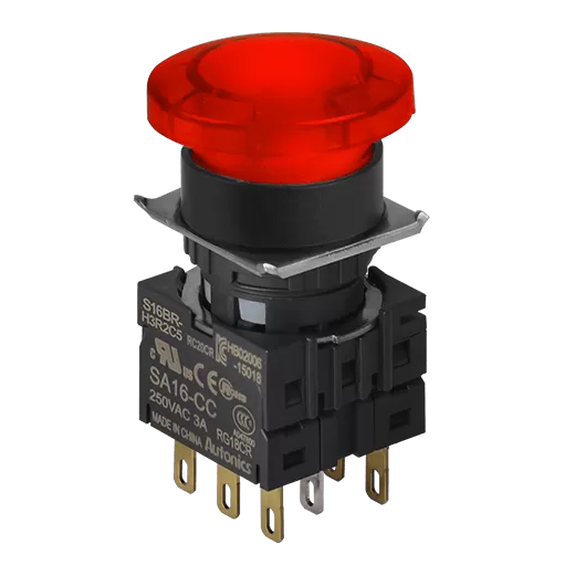 [AUTONICS] S16BR Series 16 mm Mushroom-Head Push Button Switches