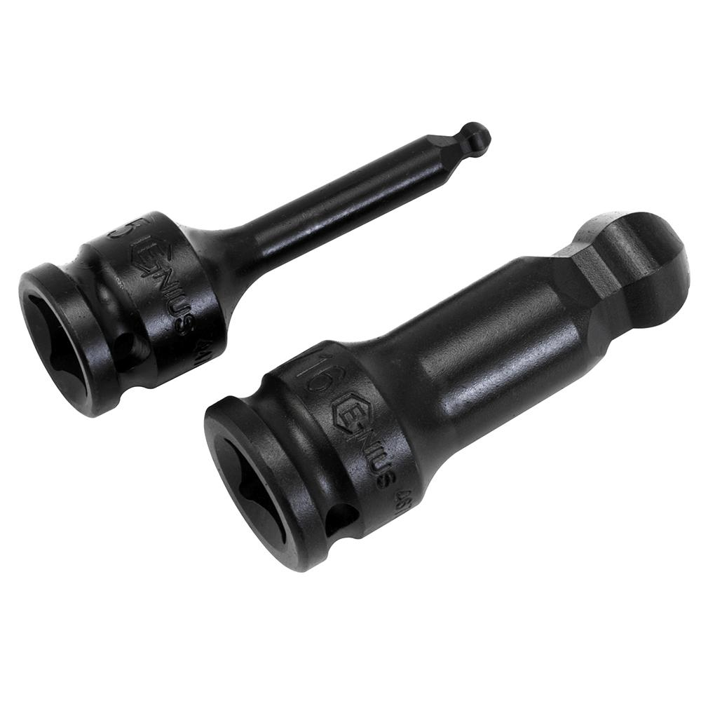Genius — Impact Ball Point Hex Bit Socket 1/2" Drive (4–19mm)