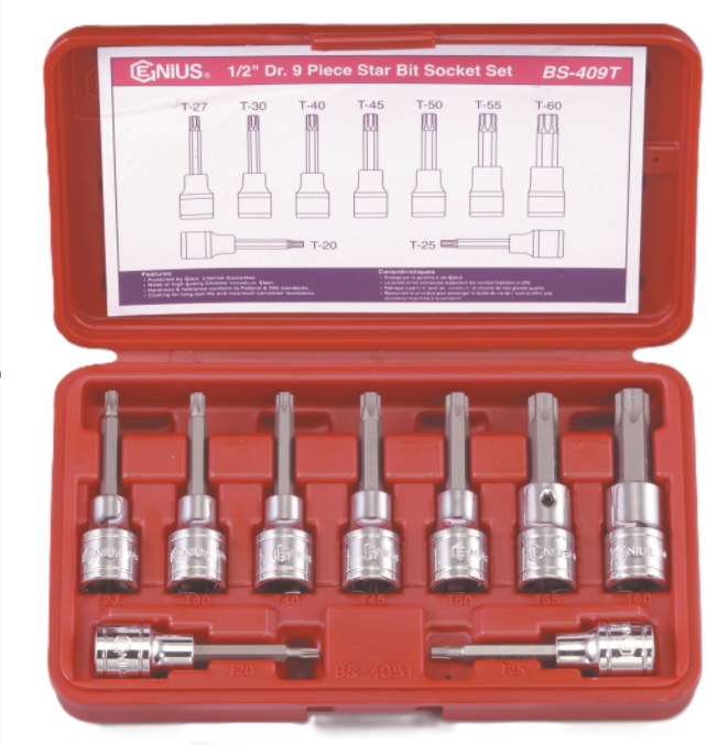 Genius — Torx Bit Socket Set BS-409T