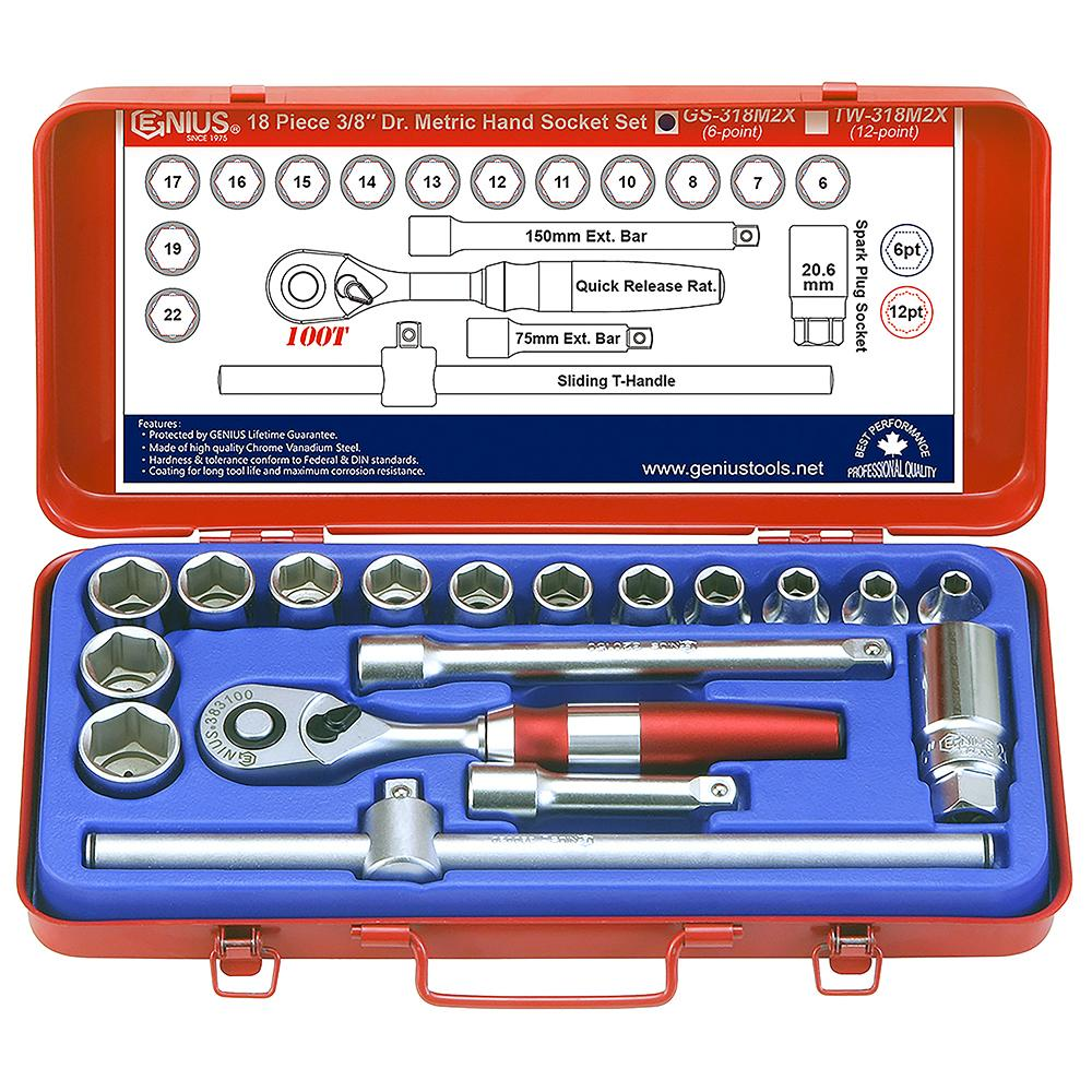 Genius — Hand Socket Set GS-318M2X