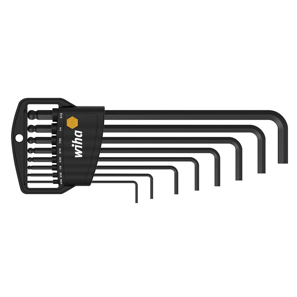 [Wiha] — Ball End Hex L-Key Set Black Inch SB369 HZ8