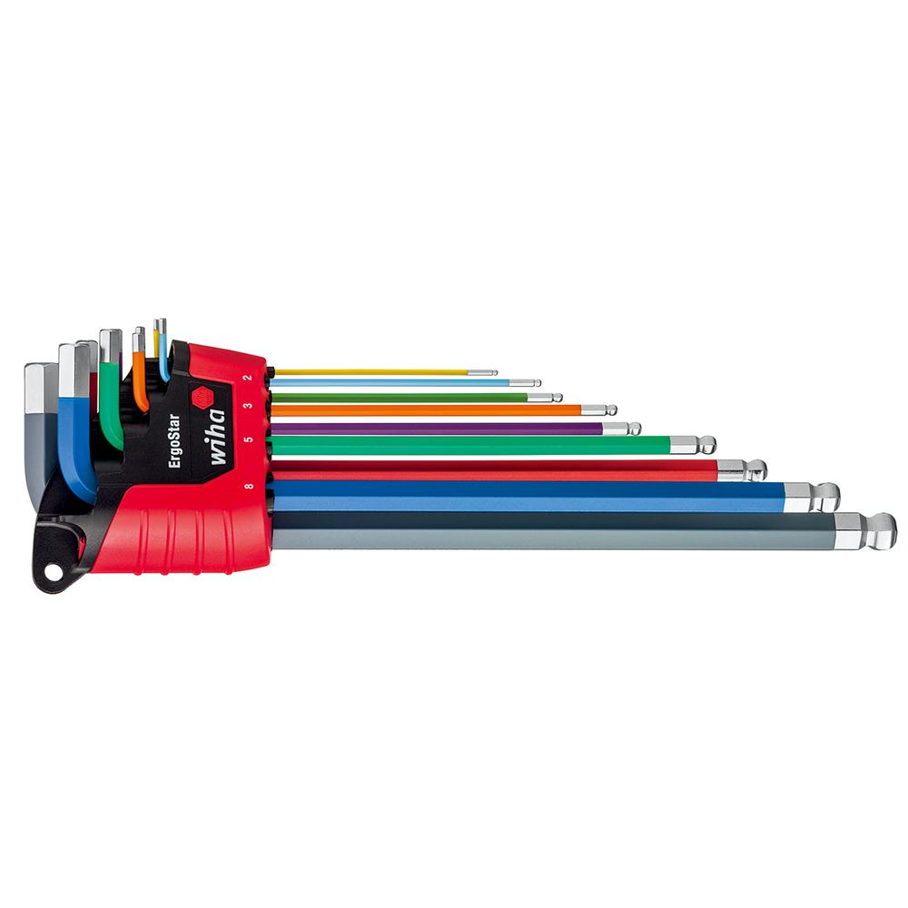 [Wiha] — Ball End Hex L-Key Set Color ERGO SB369E 9F