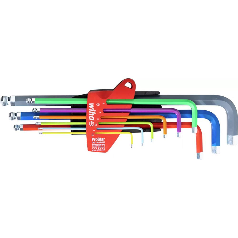[Wiha] — Ball End Hex L-Key Set Color SB369S 9F
