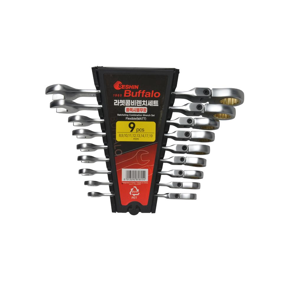 Seshin Buffalo — Ratcheting Combination Wrench Set Flexible Matt