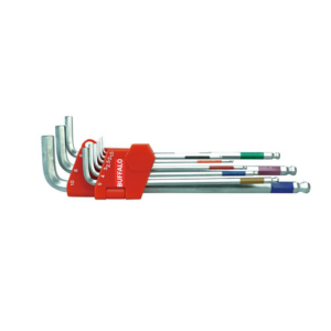 [Seshin Buffalo] — Ball End Hex L-Key Set Extra Long Magnetic 9pcs SB-BWS9M
