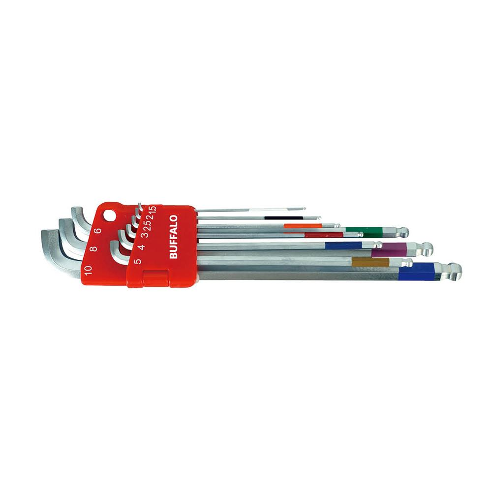 [Seshin Buffalo] — Ball End Hex L-Key Set Short 9pcs SB-BWS9S