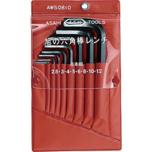 [ASAHI] — Hex L-Key Set 8pcs Short AWS0810