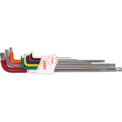 [EIGHT] — Extra Long Ball End Hex L-Key Wrench Set 9pcs TLLB-S9N