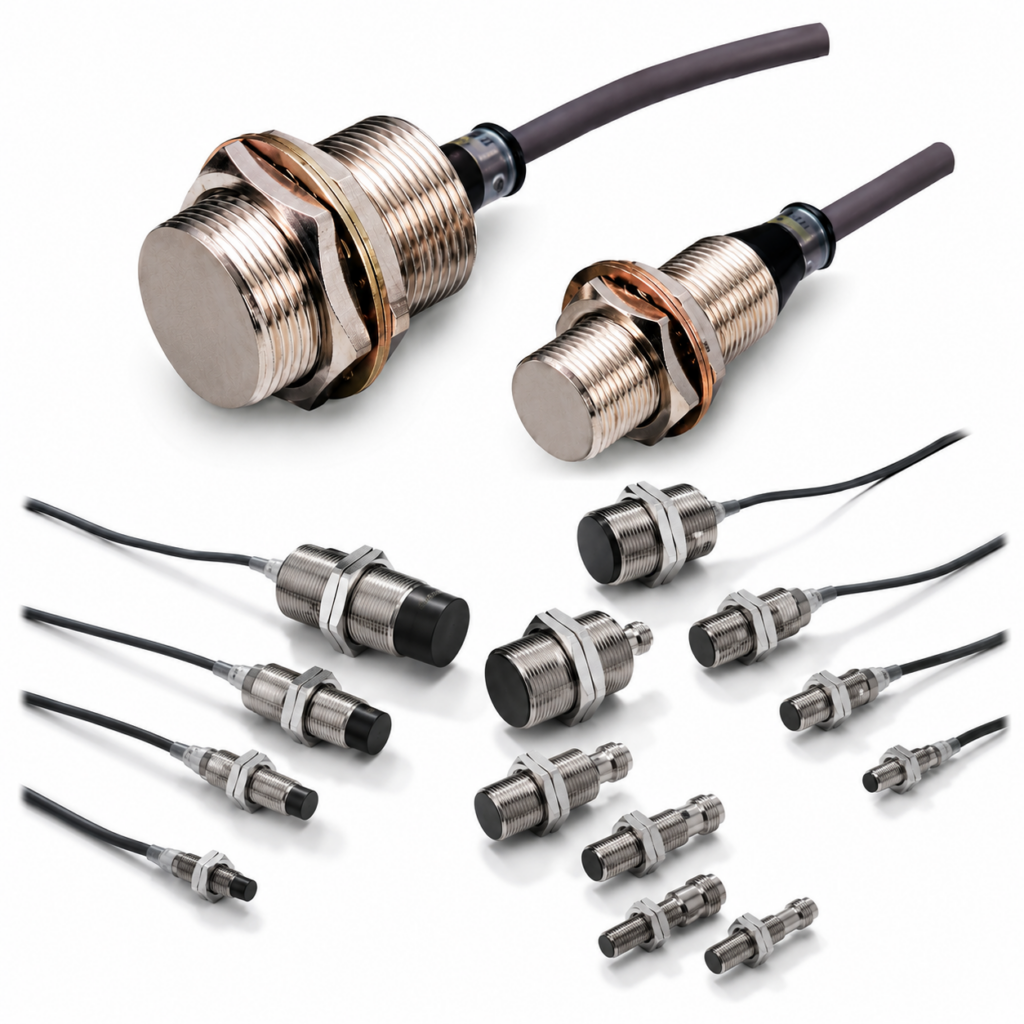 [OMRON] — E2A M18 Cylindrical Proximity Sensor (Shielded 8mm / Unshielded 16mm, Brass, PNP/NPN)