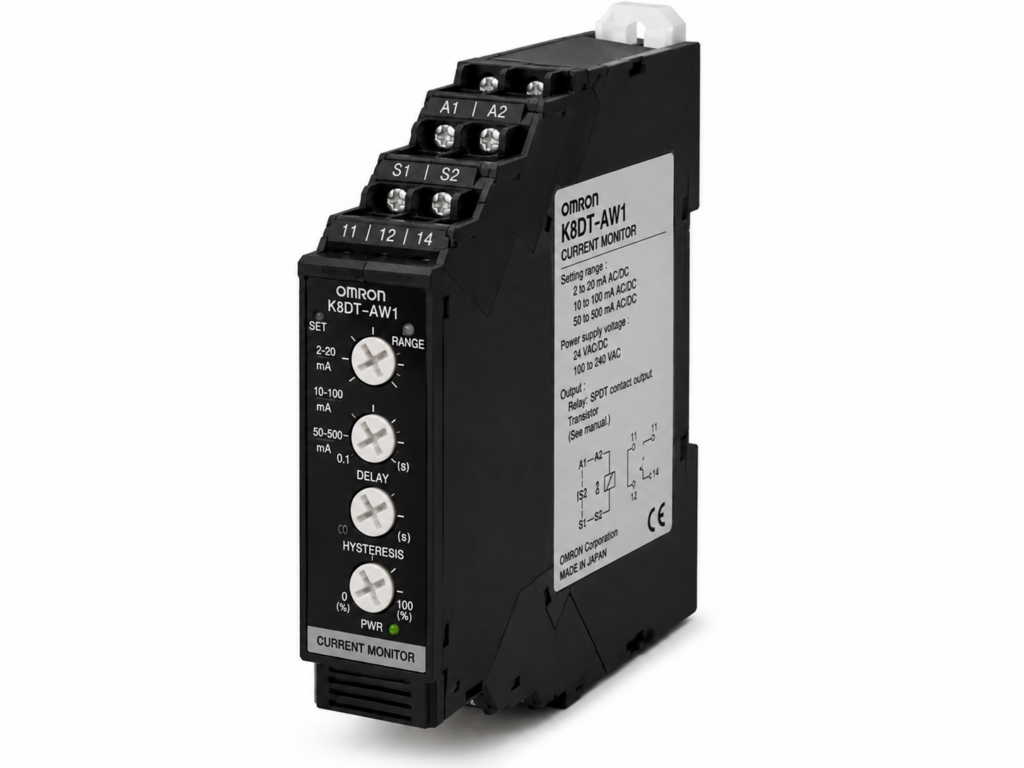 [OMRON] — K8DT-AW Single-phase Overcurrent/Undercurrent Relay (Simultaneous, 2mA~200A AC/DC)