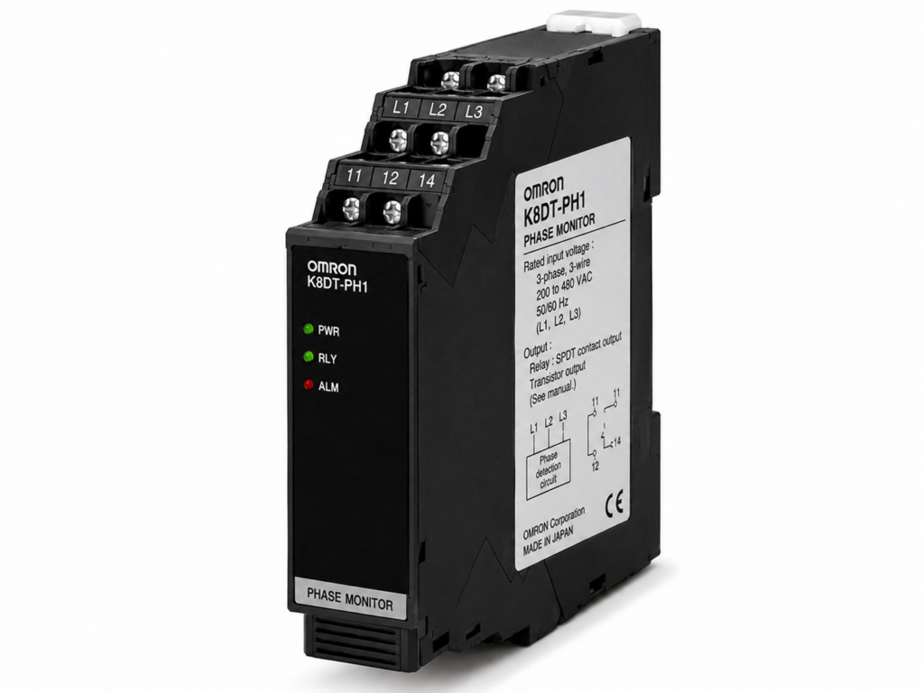 [OMRON] — K8DT-PH Phase-sequence Phase-loss Relay (3-phase 200~480VAC, Relay/Transistor)