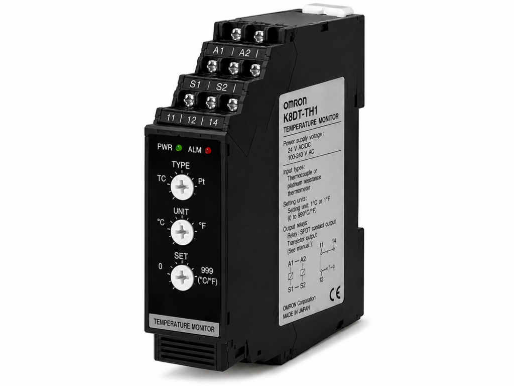 [OMRON] — K8DT-TH Temperature Monitoring Relay (Thermocouple/Pt, 0~999°C, Relay/Transistor)