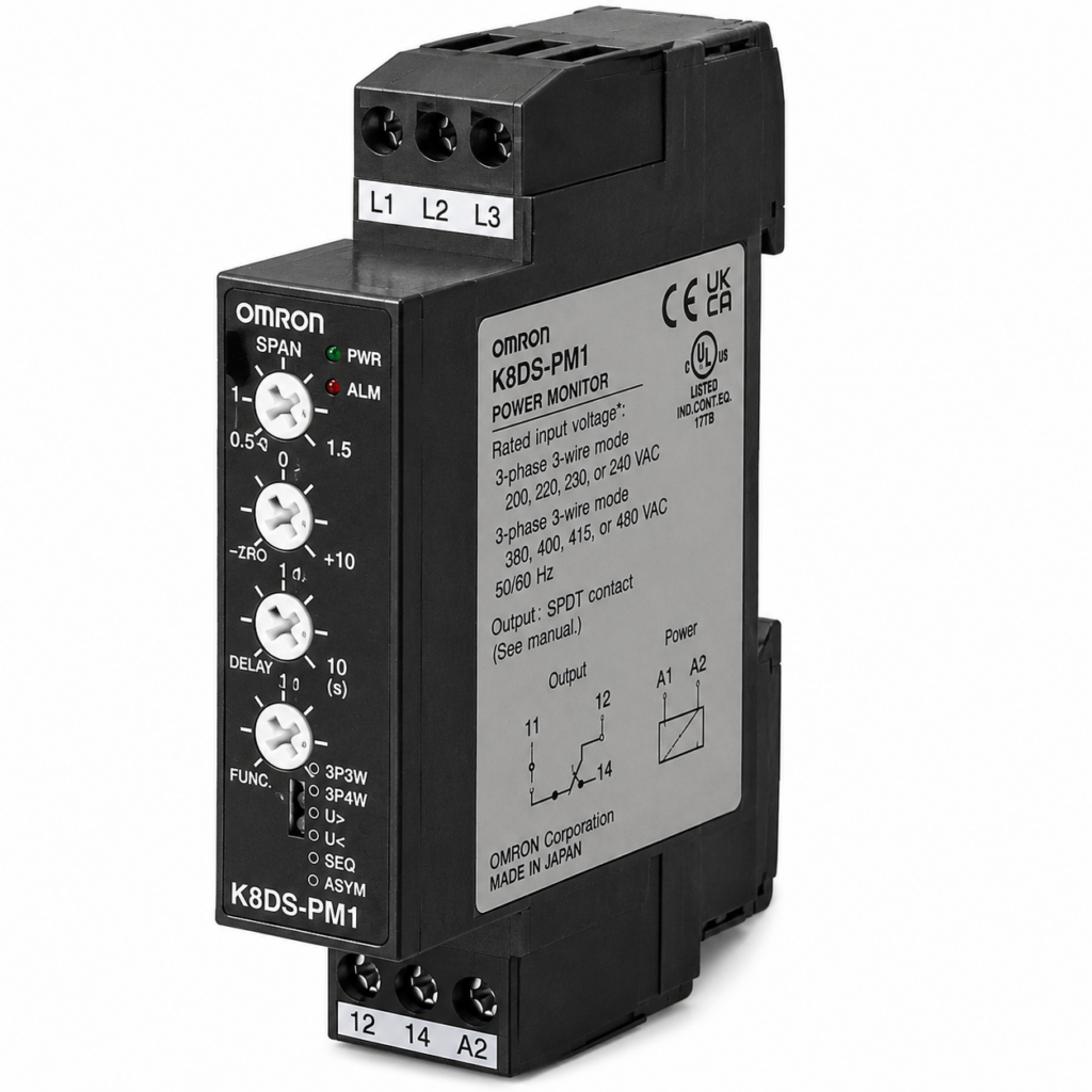 [OMRON] — K8DS-PM Three-phase Voltage and Phase-sequence Phase-loss Relay (200~480VAC, 17.5mm)
