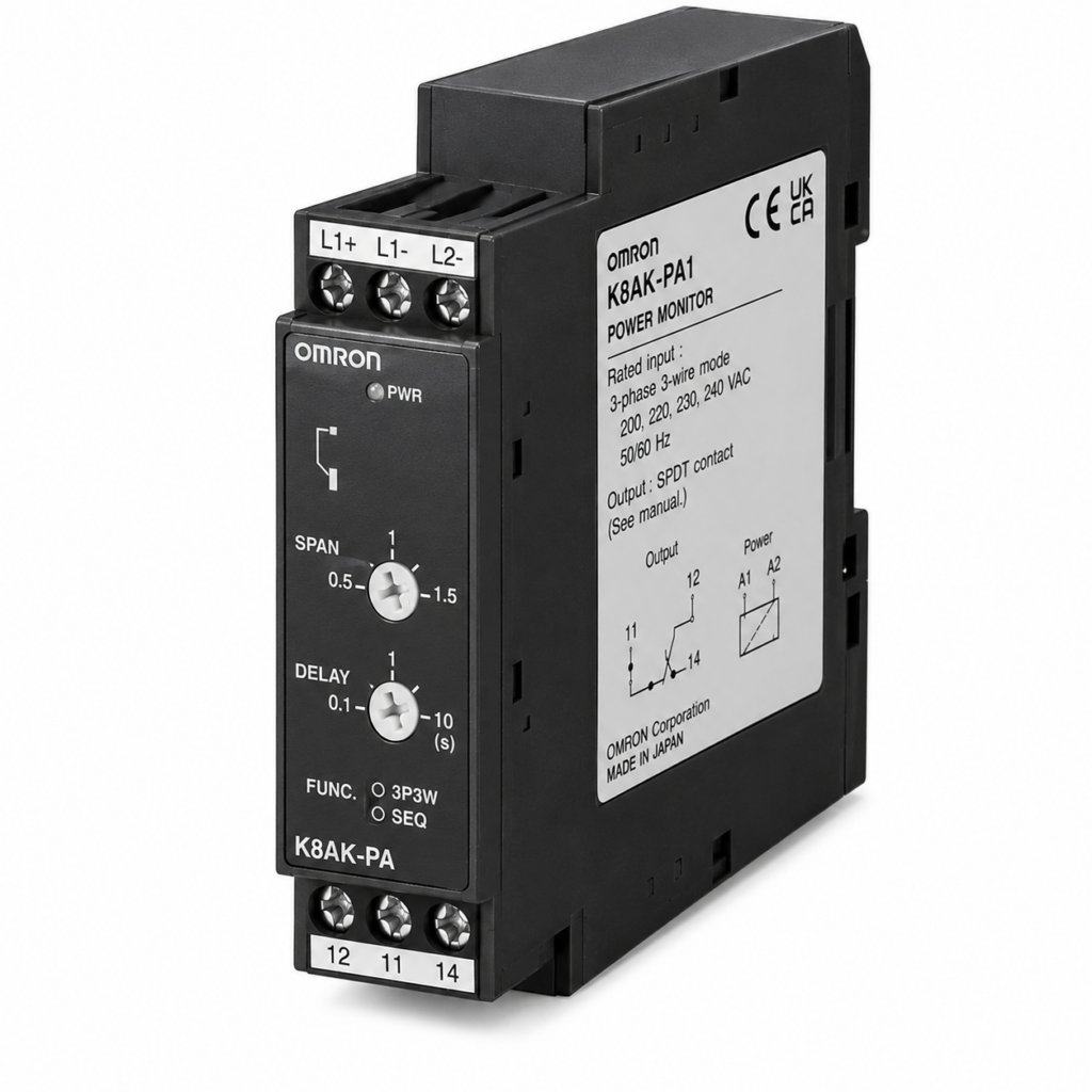 [OMRON] — K8AK-PA Three-phase Asymmetry and Phase-sequence Phase-loss Relay (200~480VAC, 3W/4W)