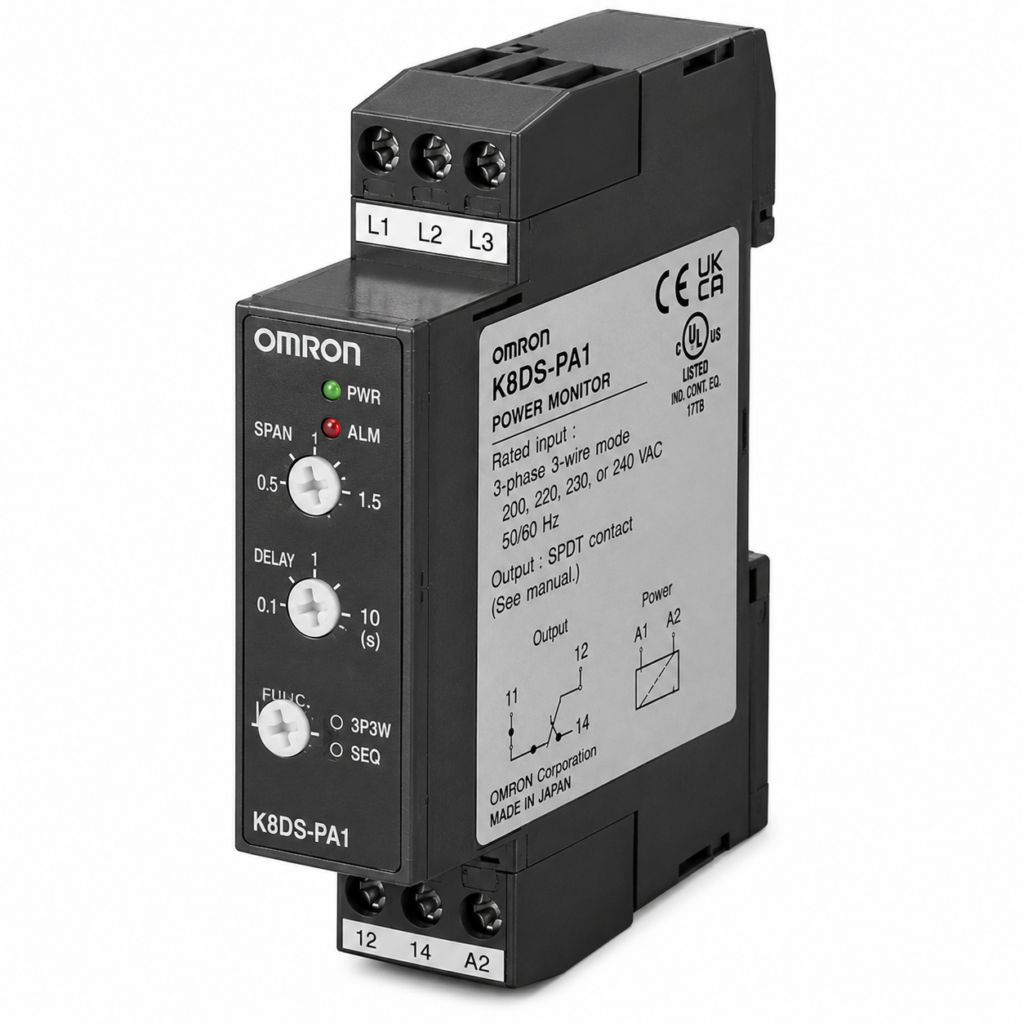 [OMRON] — K8DS-PA Three-phase Asymmetry and Phase-sequence Phase-loss Relay (200~480VAC, 17.5mm)