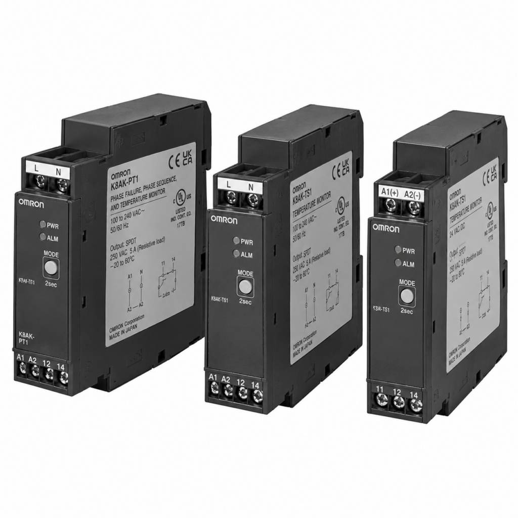 [OMRON] — K8AK-TS / K8AK-PT Thermistor Motor Protection Relay (Temperature / Phase + Temperature)