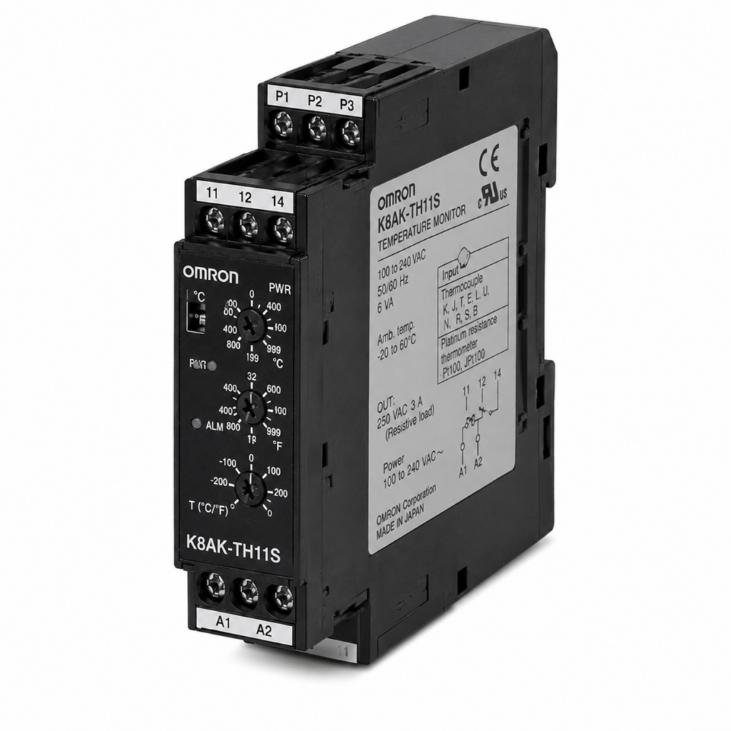 [OMRON] — K8AK-TH Temperature Monitoring Relay (Thermocouple/Pt, 0~999°C, 24V/100~240V)