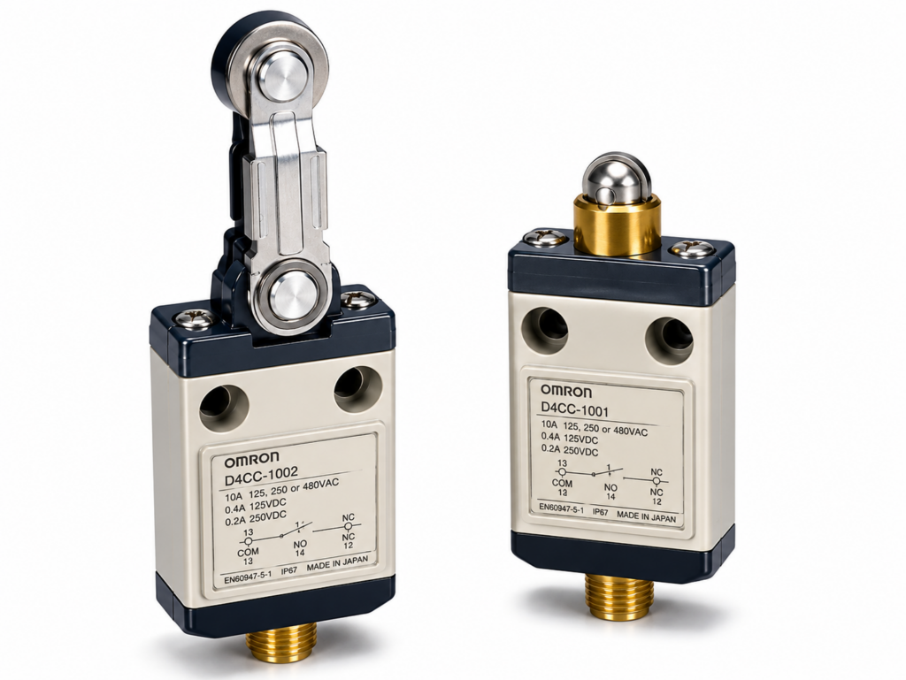 [OMRON] — D4CC Miniature Limit Switch (16mm Thin, Connector, 1A/125VAC/30VDC, w/wo Indicator)