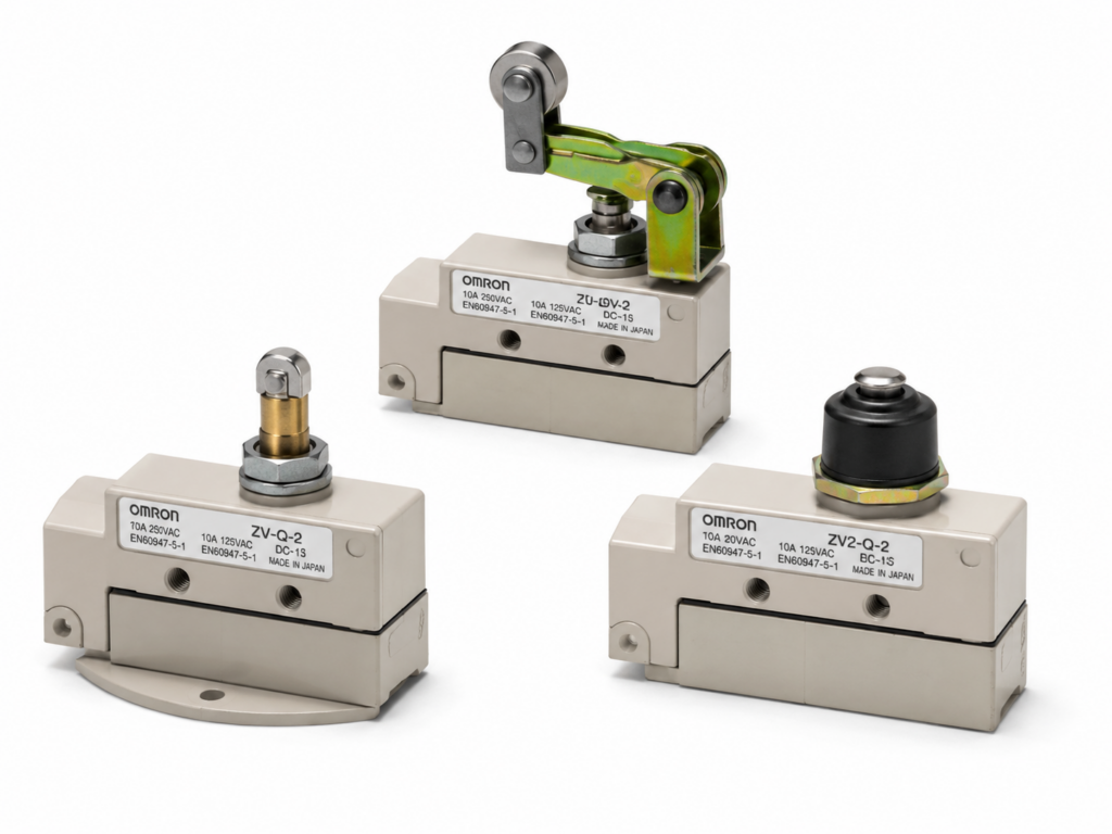 [OMRON] — XE/XV/XV2 Enclosed Switch (DC, Side/Base/Diagonal mounting, GP+Sealed actuators)