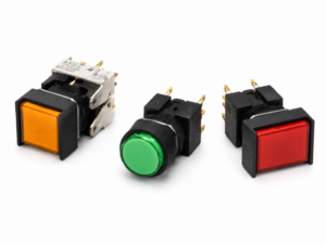 [OMRON] — A16 Pushbutton Switch (PCB Terminal, IP40+IP66, SPDT/DPDT, LED/Non-lighted, Momentary)