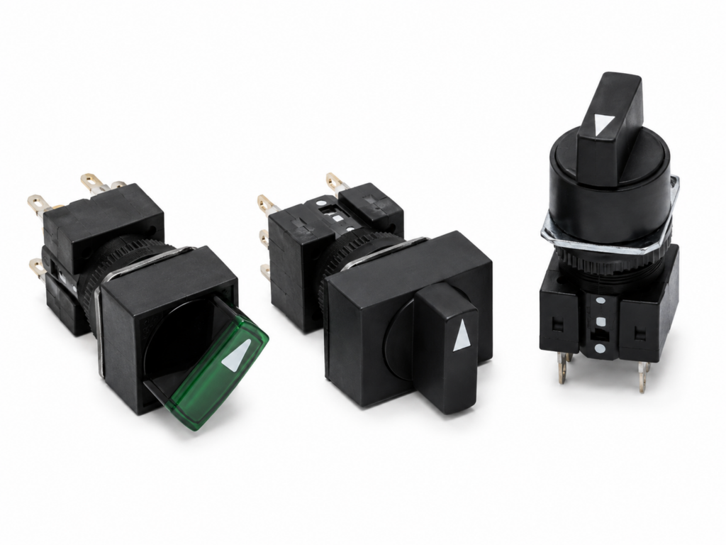 [OMRON] — A165S/W Knob-type Selector Switch Set (Solder, J/A/T, 2/3-notch, LED/Non-lighted)