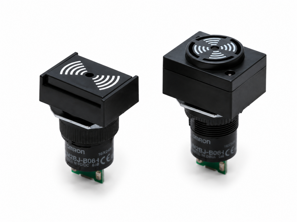 [OMRON] — M2BJ Buzzer Unit (Cylindrical 16-dia., Standard/High Sound, 6V/12-24V AC/DC)