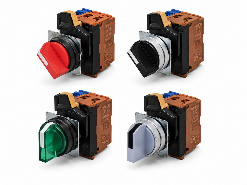 [OMRON] — A22NS Non-lighted Selector Switch Set (22mm, 2/3-position, Plastic+Metal, Screw+Push-In)