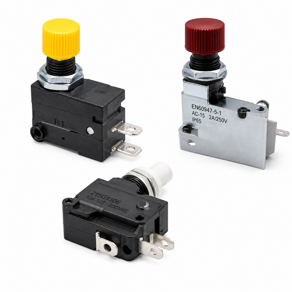 [OMRON] — VAQ Pushbutton Switch (10.5-dia., V-series Built-in, Momentary/Lock, 1/2 output)