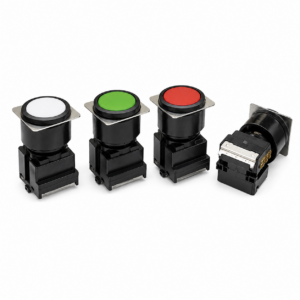 [OMRON] — A3U Plateau Head Pushbutton Switch (IP40, Black+Metallic, LED/Non-lighted, SPDT/DPDT)