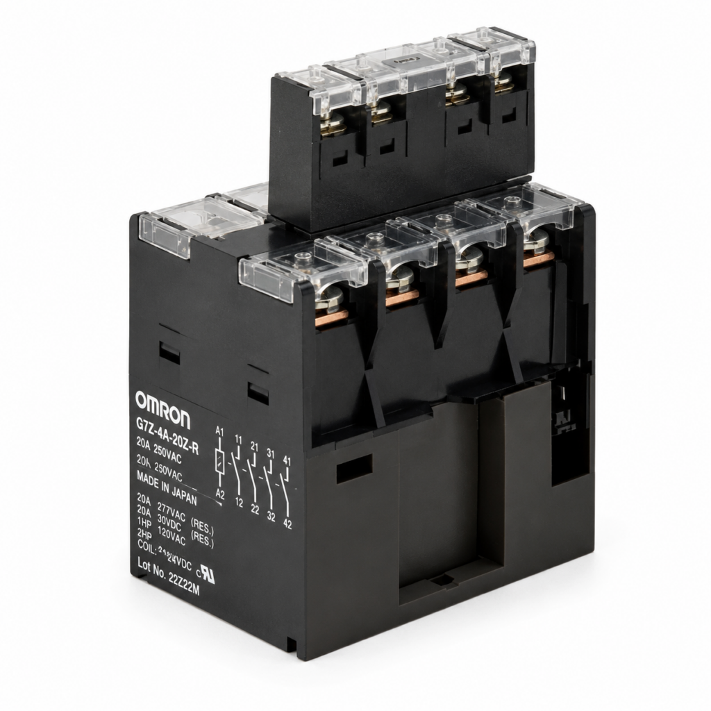 [OMRON] — G7Z Multi-pole Power Relay (40A/440VAC, 4PST, DC 12/24V, w/ Auxiliary Contact Block)