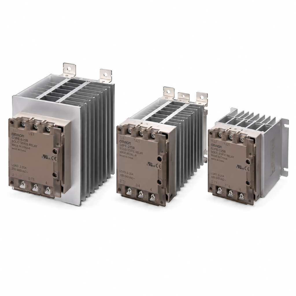 [OMRON] — G3PE Three-phase Solid State Contactor for Heaters (15-45A, 240/480VAC, 2/3-pole, DIN+Screw)