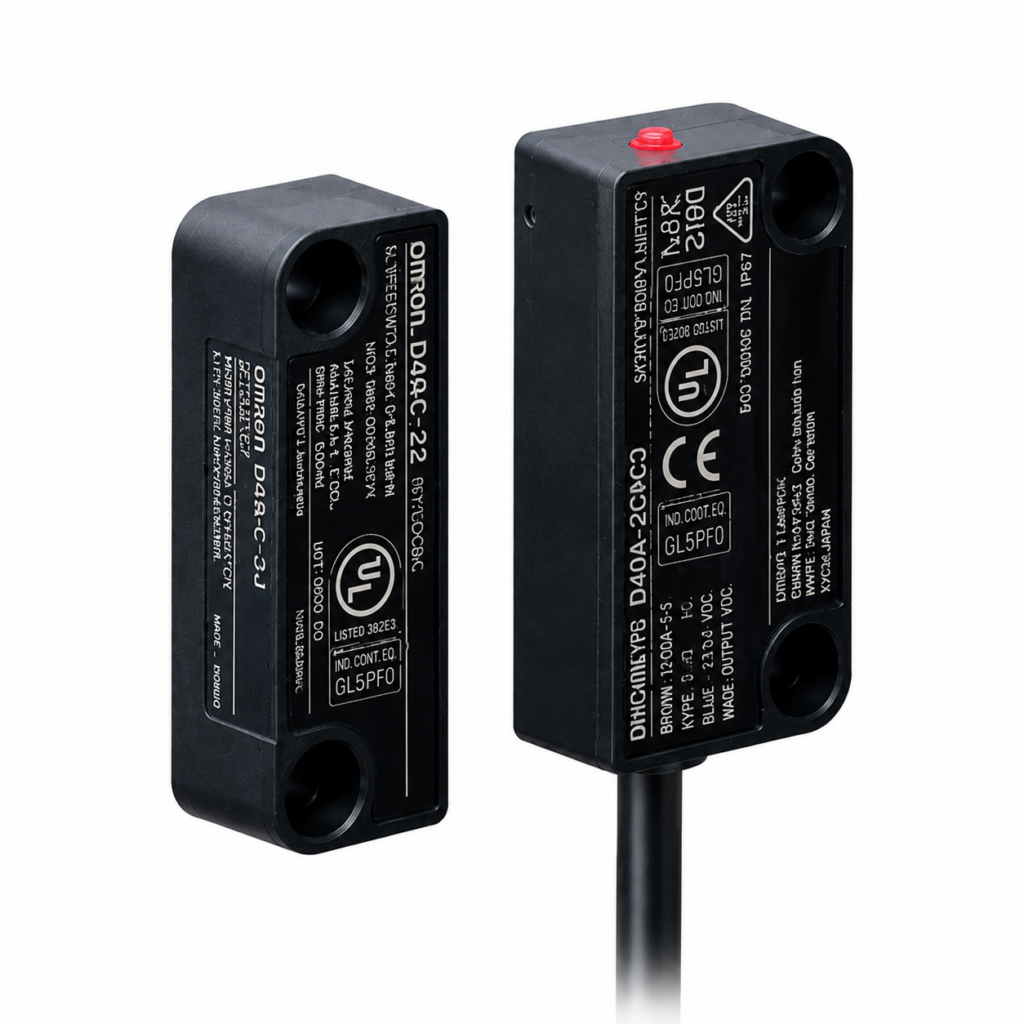 [OMRON] — D40A-2 Non-Contact Safety Door Switch (PNP/Photocoupler, Cable+M12, w/ Compatible Controllers)
