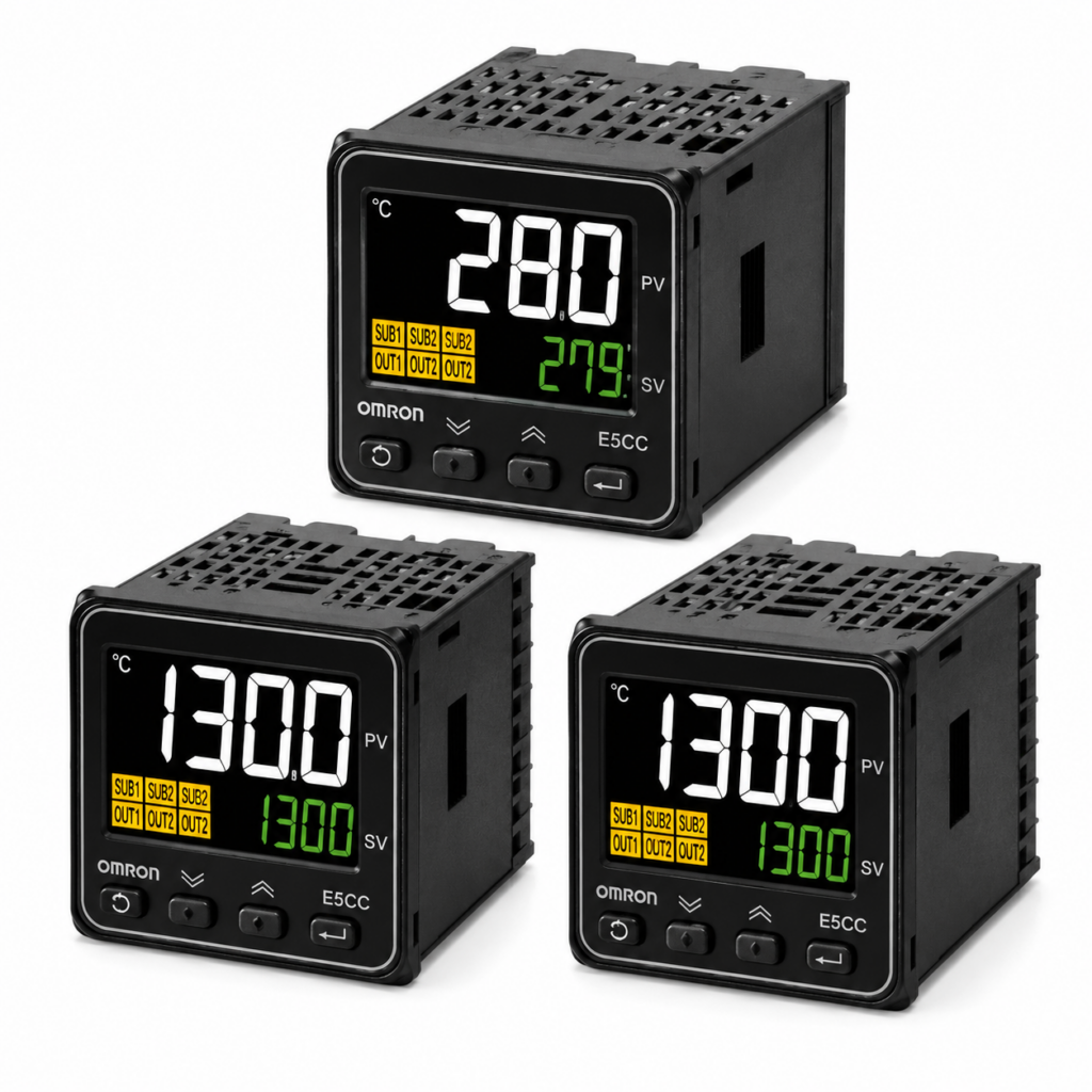 [OMRON] — E5CC-QX2DBM Digital Temperature Controller (48x48mm, Voltage Pulse Output, 24VAC/VDC, Push-In Plus Terminal)