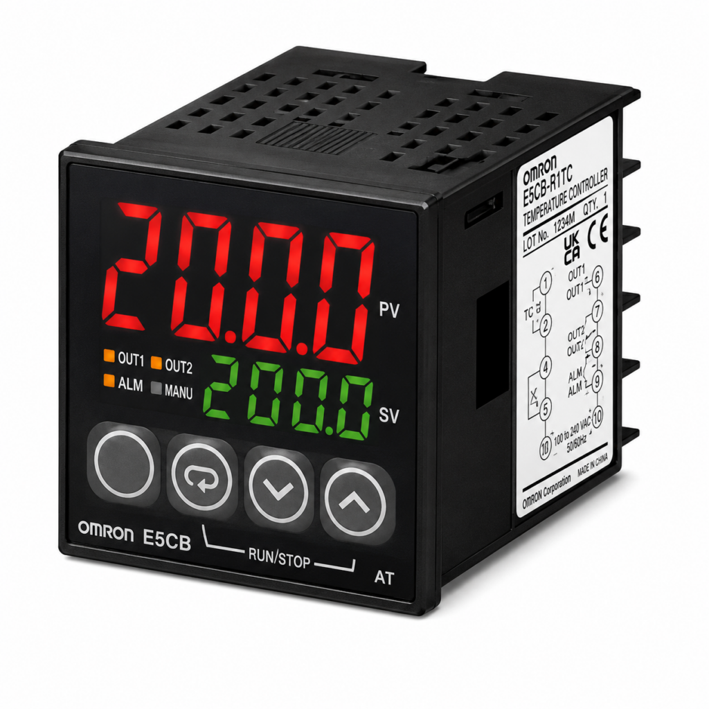 [OMRON] — E5CB Temperature Controller (48x48mm, Relay/Voltage Output, TC/RTD Input, 100~240VAC or 24VAC/VDC)
