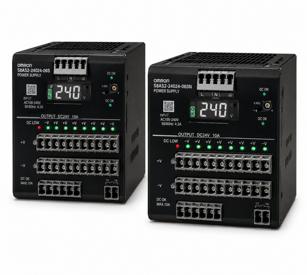 [OMRON] — S8AS2 Smart Power Supply (240W/480W, 24VDC, 6/8 Branch Outputs, 100~240VAC)