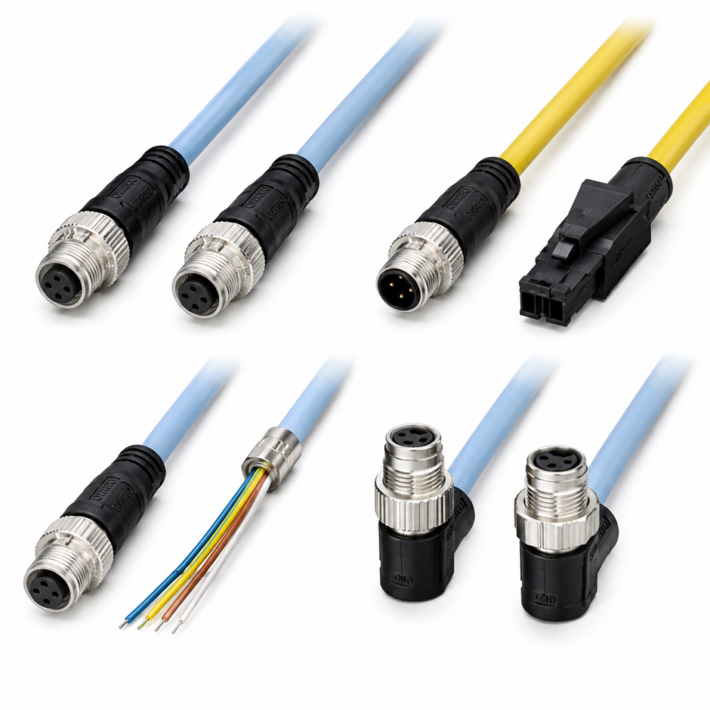 [OMRON] — XS5H-T / XS5P-T M12 Smartclick Connector For Communication, Plug One End and Panel-mounting