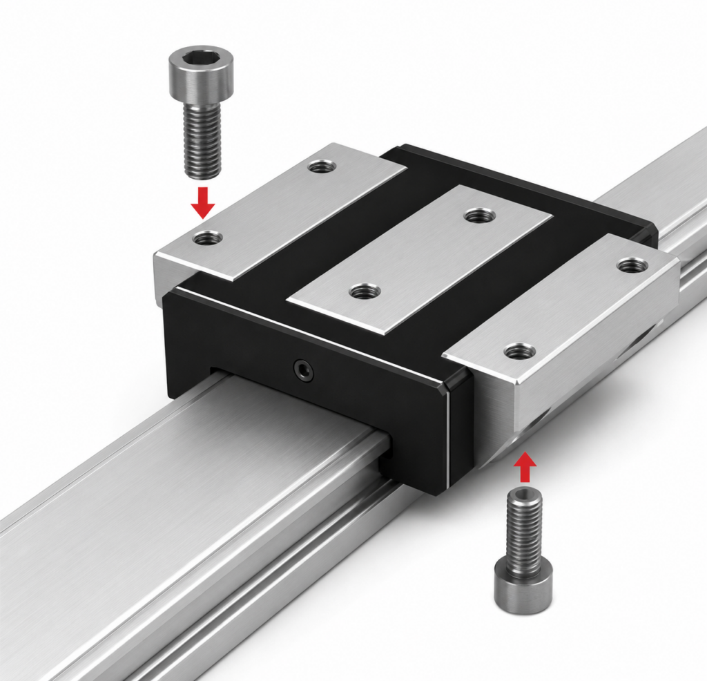 [THK] — SHW-CA/CAM LM Guide Block (Wide Rail, Flange Type, Ball Retainer)