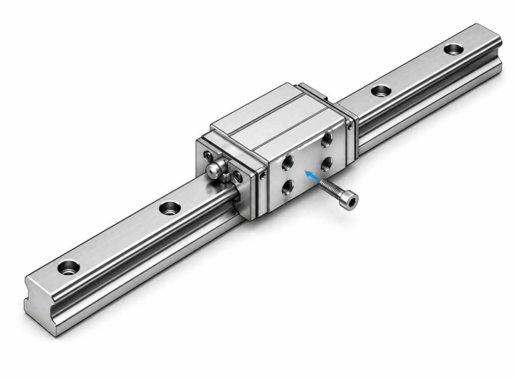 [THK] — HSR-M1-YR High Temperature LM Guide Block (Side Mount Tapped, Stainless, 150°C)