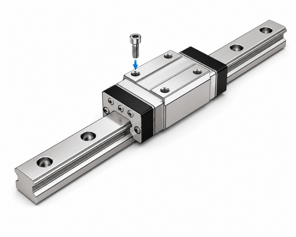 [THK] — HSR-M1VV Medium/Low Vacuum LM Guide Block (Narrow Width, Stainless, 10⁻³ Pa)
