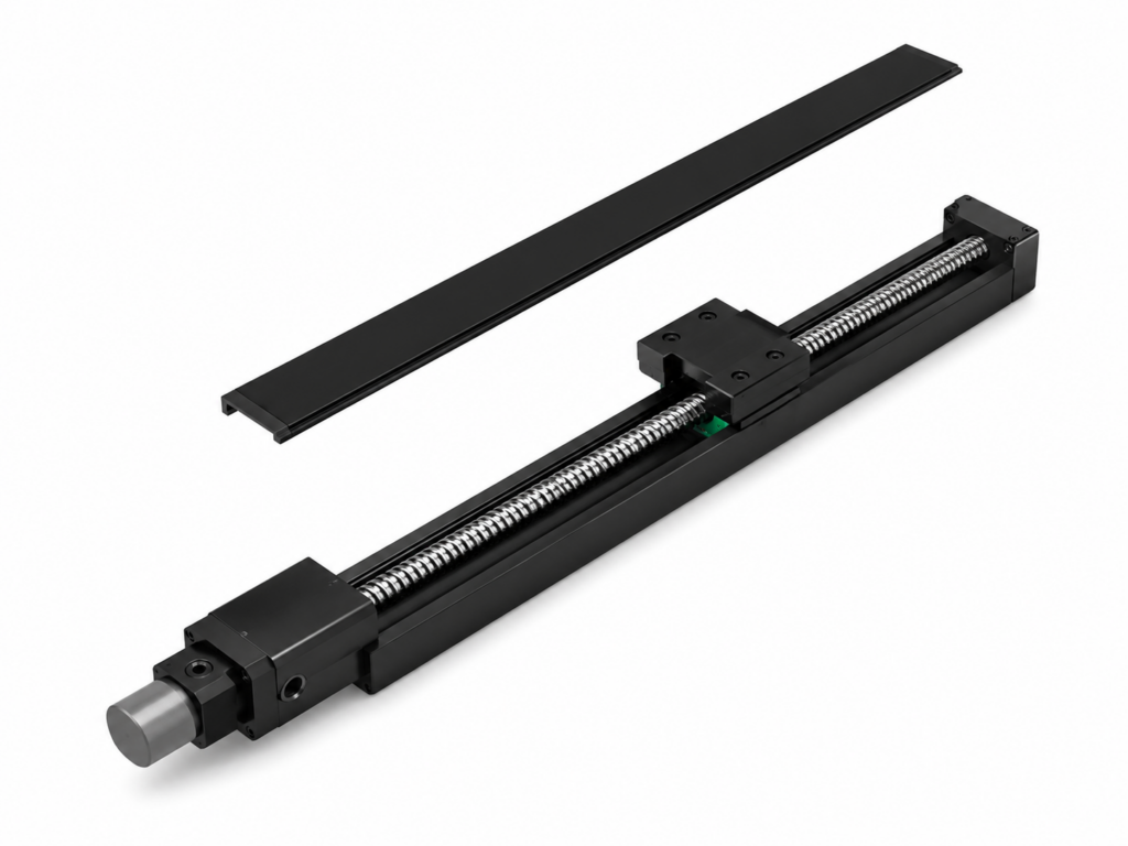 [THK] — SKR55 LM Guide Actuator, Motor Inline, Block A/B (With Cover, φ55)