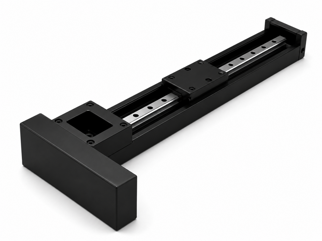 [THK] — SKR55 LM Guide Actuator, Motor Parallel (Flange 80°), Block A/B (No Cover, φ55)