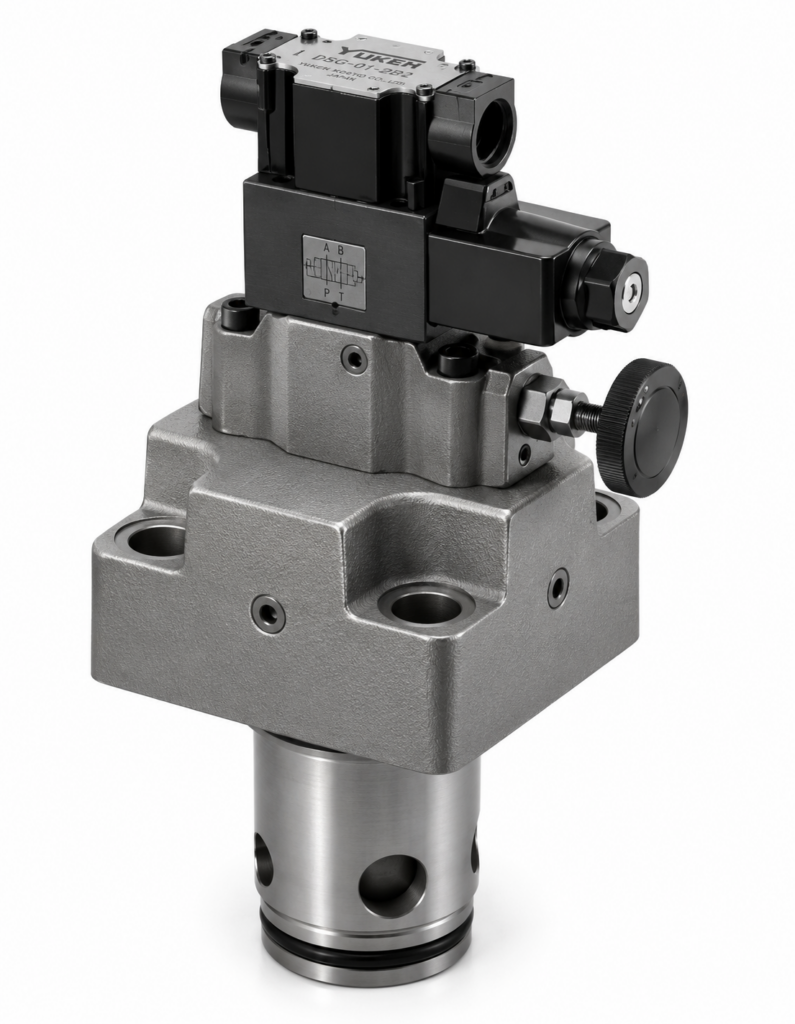 Yuken — LBS Series Solenoid Controlled Relief Logic Valve (ISO 7368 Cartridge)