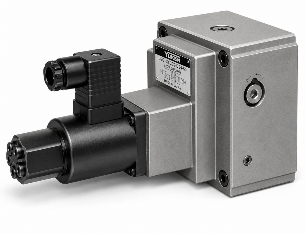 [Yuken] — EFCG-03 10Ω Proportional Flow Control Valve with built-in check valve (E series, 20.6 MPa, size 03)