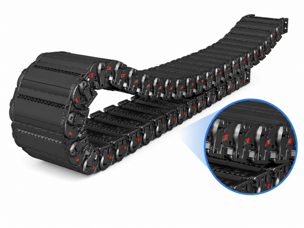[CP SYSTEM] — Shift Chain ST095ES Enclosed Skid Type Cable Carrier (Pitch 95, Inside Width 100-200mm, BR R150-R400)