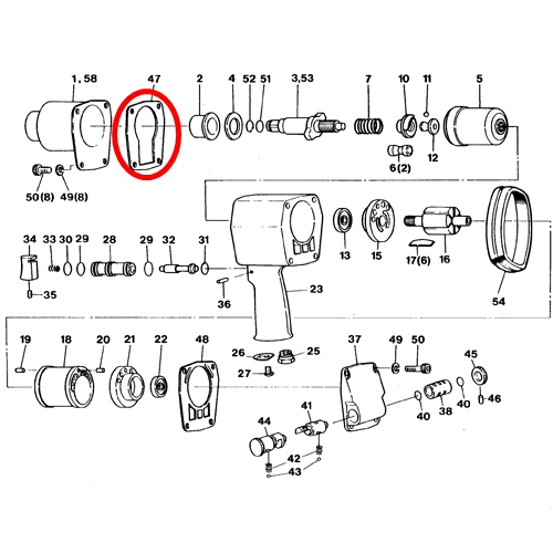 [SP VESSEL] — SP-1156TR Parts Hammer Case Gasket