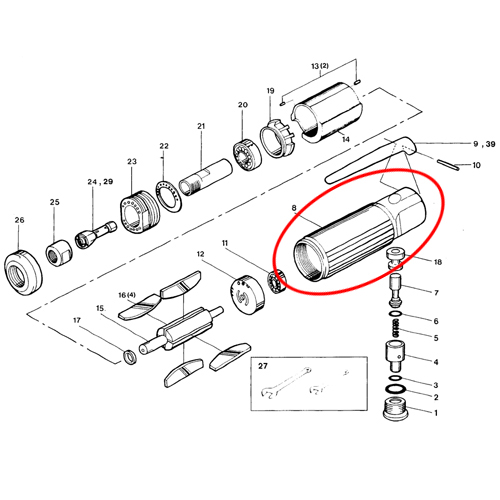 [SP VESSEL] — SP-1200 Parts Motor Housing