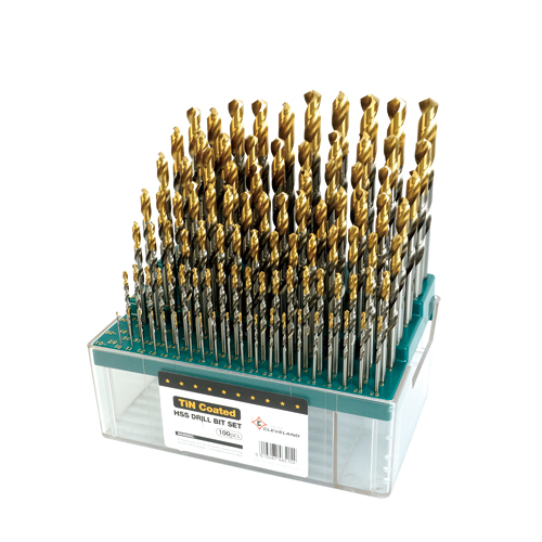 [CLEVELAND] — 100 HSS Coated Drill Set (Gold-P)
